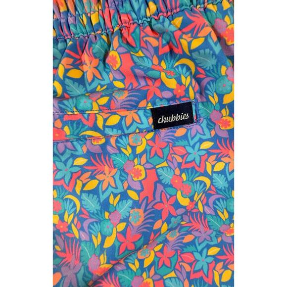 Chubbies "The Spades" 5.5 Blue Floral Mesh Lined Swim Trunks Mens Size M - Picture 7 of 13